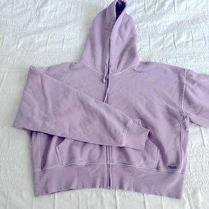 TNA Cozy Fleece Boyfriend Boxy Zip Hoodie - Size L